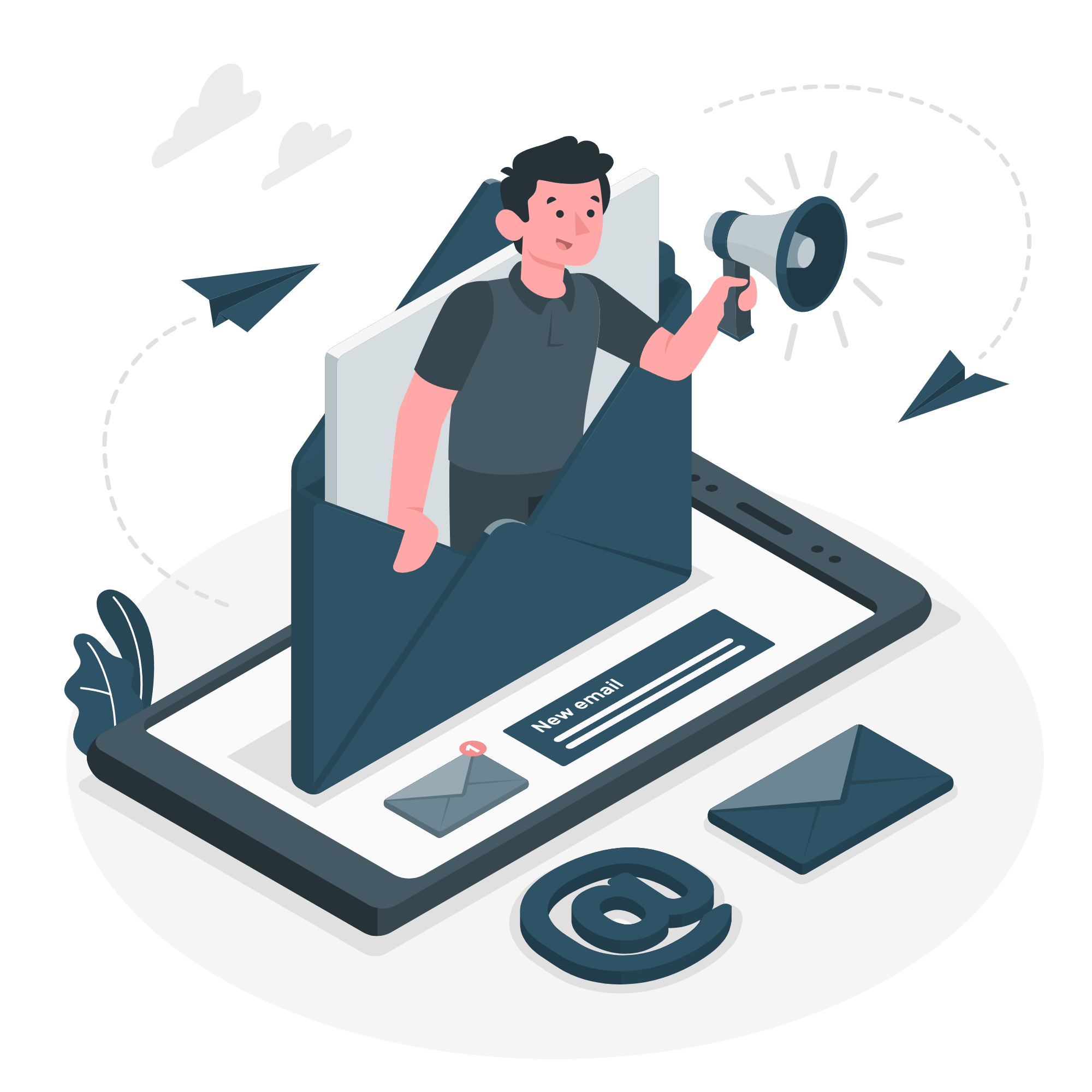 Email and SMS Marketing Illustration